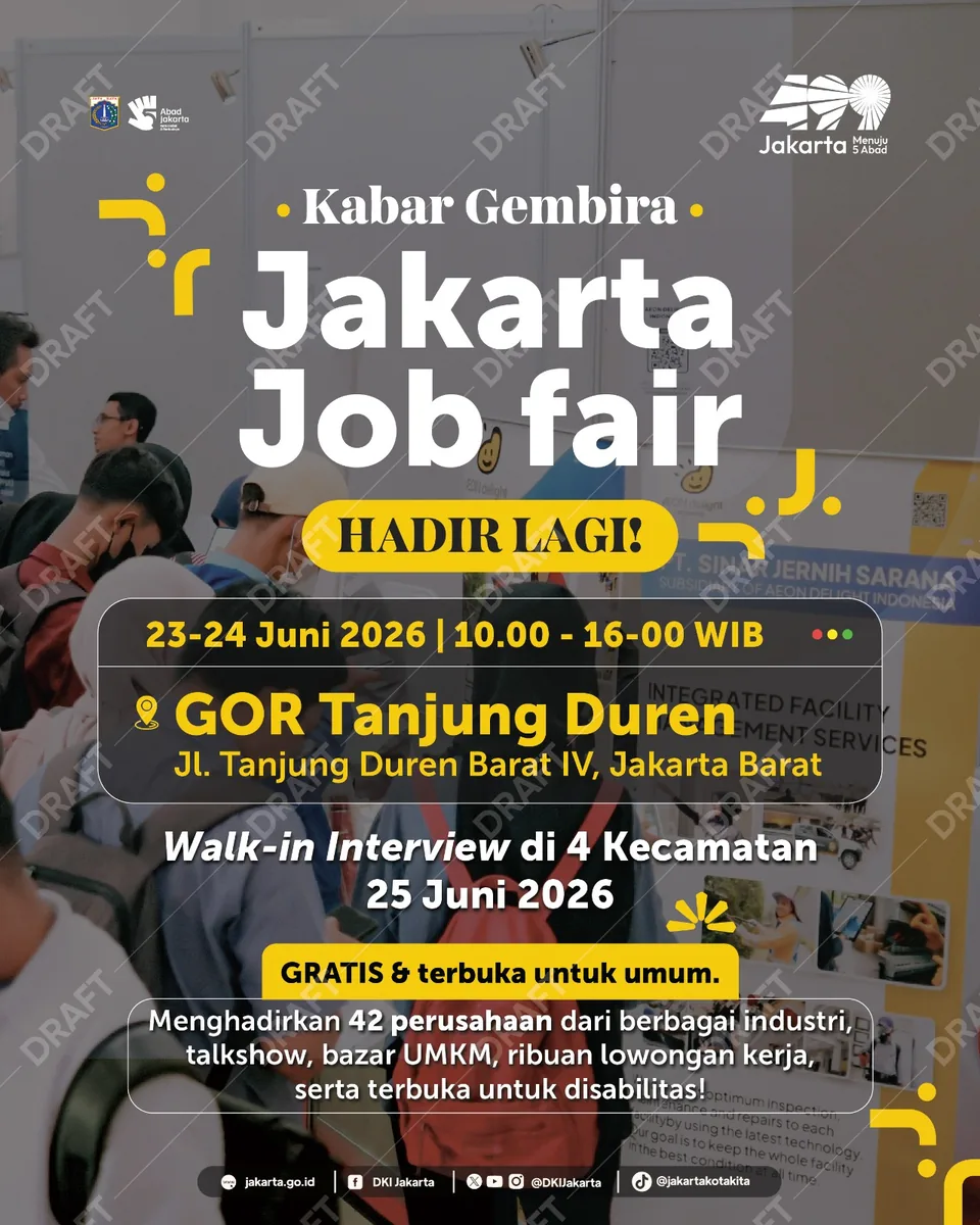 Job Fair Kabupaten Padang Pariaman 2026 (Suku Dinas TKTE Wilayah Kabupaten Padang Pariaman Barat) : 23-24 Juni 2026